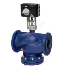 Клапан запорно-регулирующий чугун RV113R односедельный Ду 125 Ру16 фл Kvs=250м3/ч с эл/приводом 3-х позиционным/аналоговым ANT40.11 24В LDM RV113R4331