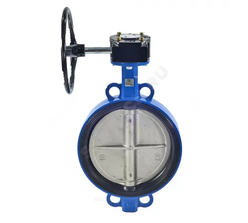 Затвор дисковый поворотный чугун Ду 300 Ру10/16 межфл с редуктором диск чугун манжета EPDM RMCX