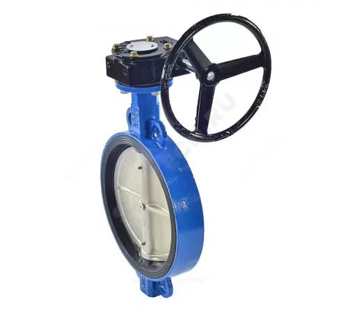 Затвор дисковый поворотный чугун Ду 300 Ру10/16 межфл с редуктором диск чугун манжета EPDM RMCX