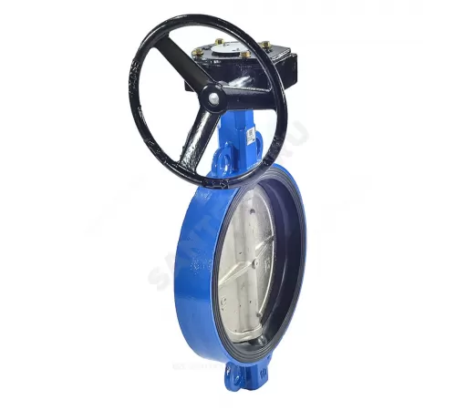 Затвор дисковый поворотный чугун Ду 300 Ру10/16 межфл с редуктором диск чугун манжета EPDM RMCX