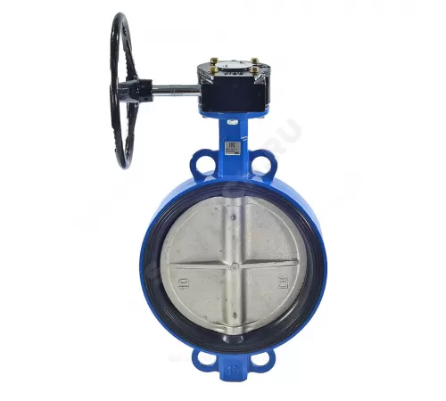 Затвор дисковый поворотный чугун Ду 300 Ру10/16 межфл с редуктором диск чугун манжета EPDM RMCX