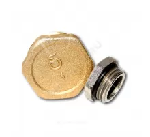 Заглушка латунь Ду 15 (1/2") с уплотнительным кольцом НР Цветлит ZW50065