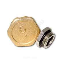 Заглушка латунь Ду 15 (1/2") с уплотнительным кольцом НР Цветлит ZW50065