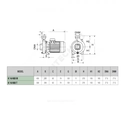 Насос центробежный K 14/400 M DAB 102130402