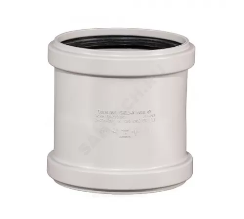 Муфта PP-MD двухраструбная бесшумная светло-серая Skolan Safe SKMM Дн 78 (DN75) б/нап в/к Ostendorf 333510