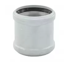 Муфта PP-MD двухраструбная бесшумная светло-серая Skolan Safe SKMM Дн 78 (DN75) б/нап в/к Ostendorf 333510