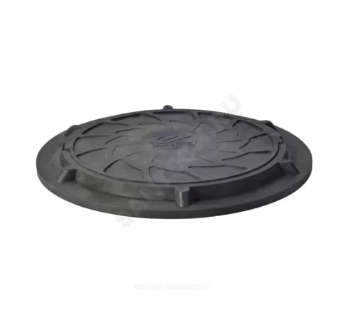 Люк полимер (легкий садовый) серый/черный круглый 750х580 h=60мм 15кН Сантехкомплект