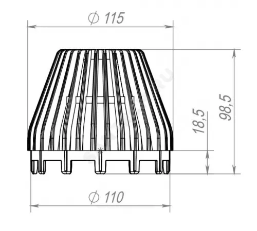 Листвоуловитель выпуклый PP Дн 110 для балконных воронок Fachmann 04.101