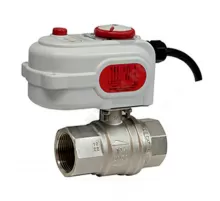 Кран шаровой латунь никель R276B Ду 50 ВР полнопроходной с эл/привод 24В 2/поз Giacomini R276BX028