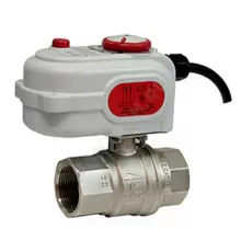 Кран шаровой латунь никель R276B Ду 32 ВР полнопроходной с эл/привод 230В 2/поз Giacomini R276BX006