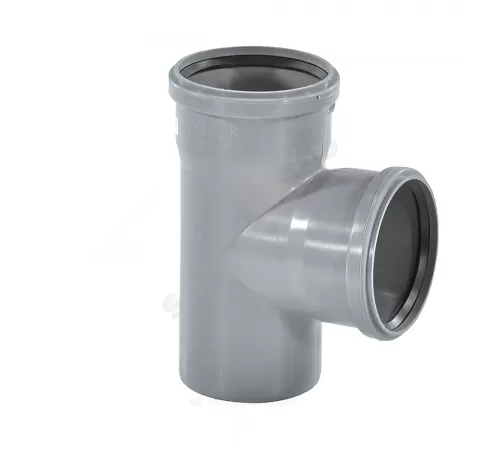 Тройник PP-H серый Дн 40х40х87гр б/нап в/к VALFEX 24040040