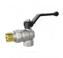 Кран шаровой латунь никель угловой Pride Ду 15 Ру40 ВР/"американка" рычаг черный LD 47.207.15