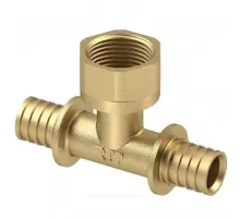 Тройник для PE-X/PE-RT труб аксиальный латунь Дн 32х1" ВР RTP (РосТурПласт) 29375