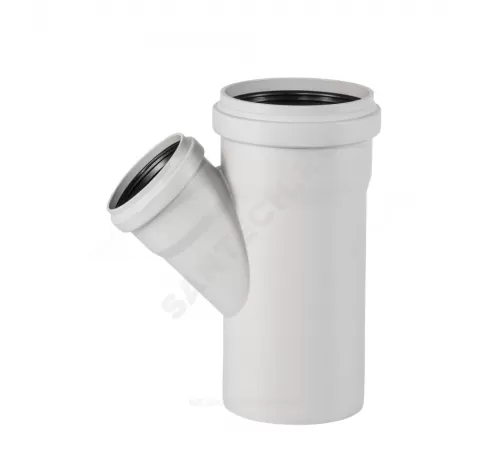 Тройник PP-MD переходной бесшумный светло-серый Skolan Safe SKEA Дн 160х110х45гр (DN160х110) б/нап в/к Ostendorf 337210