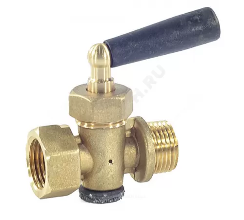 Кран для манометра 3-ходовой латунь 1807 Ду 15 ВР/НР G1/2" с рукояткой без фланца OR 1807.015