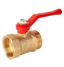 Кран шаровой латунь ПРАКТИК 121 Ду 32 Ру16 ВР/НР рычаг красный ГАЛЛОП 103276