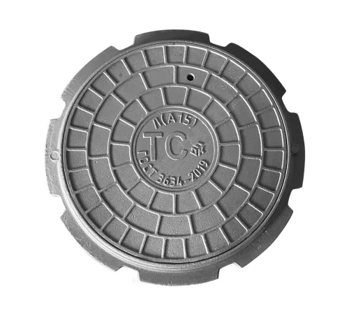 Люк чугун теплосеть (ТС) Л (легкий) А15 круглый m=47кг h=50мм Л(А15)-1-60 ГОСТ 3634-2019 ДПК