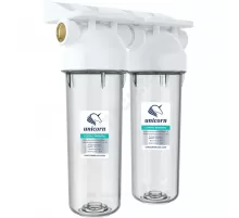 Корпус фильтра пластик 3/4" ВР Ру6 2-ст Slim Line 10" Unicorn KSBP 3/4 DUO