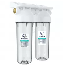 Корпус фильтра пластик 1/2" ВР Ру6 2-ст Slim Line 10" Unicorn KSBP 1/2 DUO