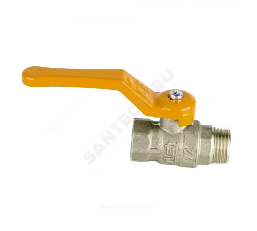 Кран шаровой латунь газ Стандарт Ду 15 Ру40 ВР/НР полнопроходной рычаг Dist 421Р