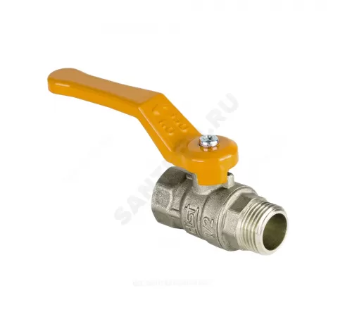 Кран шаровой латунь газ Стандарт Ду 15 Ру40 ВР/НР полнопроходной рычаг Dist 421Р