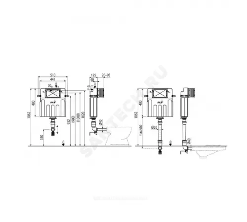 Бачок скрытого монтажа