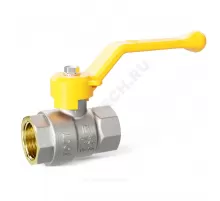 Кран шаровой латунь никель газ Pride Ду 32 Ру25 ВР рычаг аналог 11б27п1 LD 47.32.В-В.Р