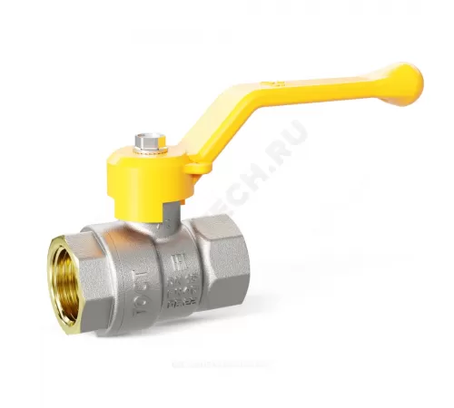 Кран шаровой латунь никель газ Pride Ду 15 Ру40 ВР рычаг аналог 11б27п1 LD 47.15.В-В.Р