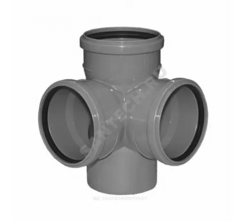 Крестовина PP-H 2-плоскостная серая HT HTED Дн 110х110х110х87гр б/нап в/к Ostendorf 115940