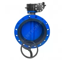 Затвор дисковый поворотный чугун Ду 600 Ру10/16 фл с редуктором под электропривод диск чугун манжета EPDM Benarmo