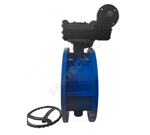 Затвор дисковый поворотный чугун Ду 600 Ру10/16 фл с редуктором под электропривод диск чугун манжета EPDM Benarmo