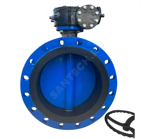 Затвор дисковый поворотный чугун Ду 600 Ру10/16 фл с редуктором под электропривод диск чугун манжета EPDM Benarmo