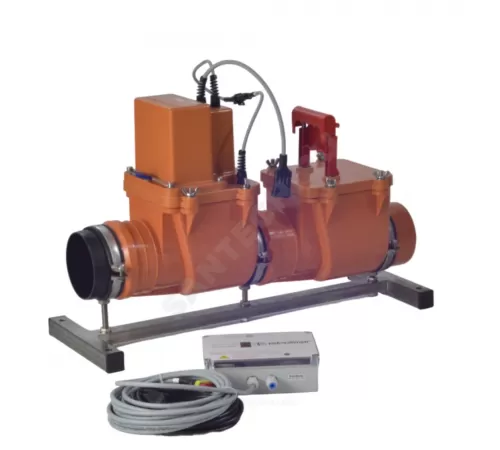 Клапан PP-H обратный канализационный коричневый Дн 110 б/нап с электроприводом Татполимер ТП-85.100-КЗЭ