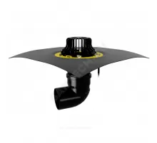 Воронка кровельная VMCO/H с горизонтальным выпуском PP Дн 110 с листвоуловителем, битумным полотном, электрообогревом Fachmann 01.133