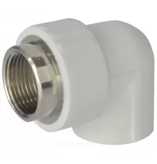 Угольник PP-R комбинированный под ключ белый Дн 32х1" ВР RTP (РосТурПласт) 14633