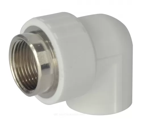 Угольник PP-R комбинированный под ключ белый Дн 40х1 1/4" ВР RTP (РосТурПласт) 31114