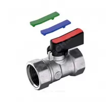 Кран шаровой латунь хром мини R690 Ду 15 Ру16 ВР флажок красный/синий/зеленый с набором цветных вставок Giacomini R690X003