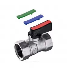 Кран шаровой латунь хром мини R690 Ду 15 Ру16 ВР флажок красный/синий/зеленый с набором цветных вставок Giacomini R690X003