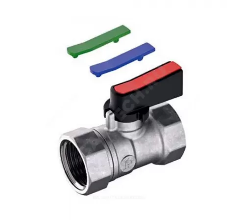 Кран шаровой латунь хром мини R690 Ду 15 Ру16 ВР флажок красный/синий/зеленый с набором цветных вставок Giacomini R690X003