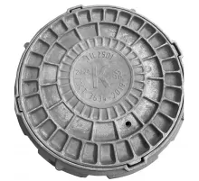 Люк чугун канализационный (К) Т (тяжелый) С250 круглый m=92кг h=102мм 4х ушковый Т(С250)-1-60 ГОСТ 3634-2019 ДПК