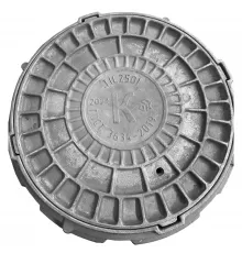 Люк чугун канализационный (К) Т (тяжелый) С250 круглый m=92кг h=102мм 4х ушковый Т(С250)-1-60 ГОСТ 3634-2019 ДПК