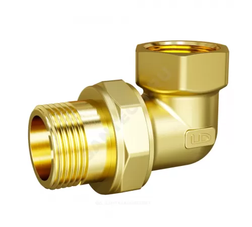 Соединитель латунь американка Ду 15 (1/2") угловой ВР/НР LD LD.65.534.15