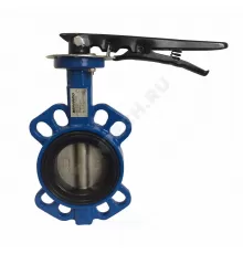 Затвор дисковый поворотный чугун Ду 250 Ру10/16 межфл с рукояткой диск нерж манжета EPDM EURO Benarmo