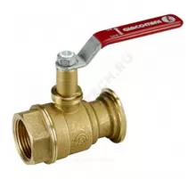 Кран шаровой латунь R285L Ду 25х40 Ру35 ВР/фл рычаг красный с выводом для насоса Giacomini R285LY001