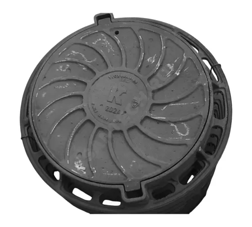 Люк чугун канализационный (К) Т (тяжелый) С250 круглый m=95кг h=100мм Т(С250)-1-60 ГОСТ 3634-2019