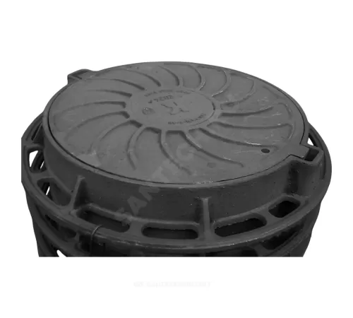 Люк чугун канализационный (К) Т (тяжелый) С250 круглый m=95кг h=100мм Т(С250)-1-60 ГОСТ 3634-2019