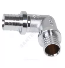 Угольник для PE-X труб аксиальный латунь хром Дн 17х90гр THERM S Рехау 12588973002