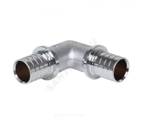 Угольник для PE-X труб аксиальный латунь хром Дн 25х90гр THERM S Рехау 12594493002