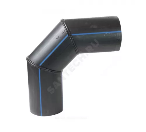 Отвод сварной ПЭ100 Дн 355х90гр Ру10 SDR17 Ростпроект