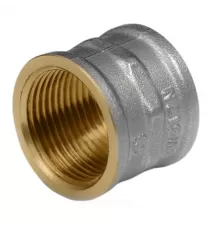Муфта латунь никель Ду 40 (1 1/2") ВР/ВР 9018 ГОСТ 32585-2013 Aquasfera 9018-05
